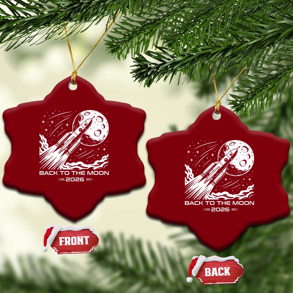 Back To The Moon Ceramic Ornament Space Exploration Moon Journey 2026 TS12 Print Your Wear