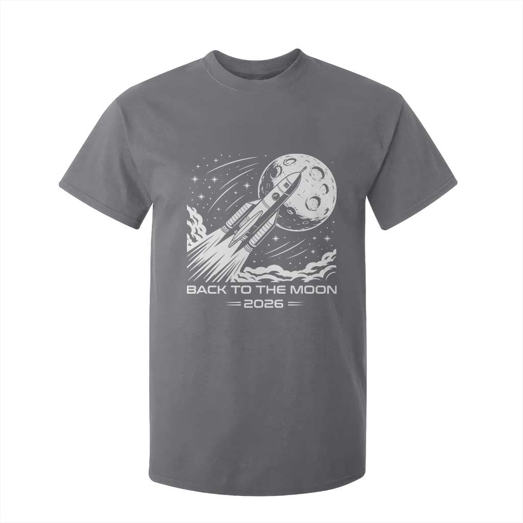 Back To The Moon T Shirt For Kid Space Exploration Moon Journey 2026 TS12 Charcoal Print Your Wear