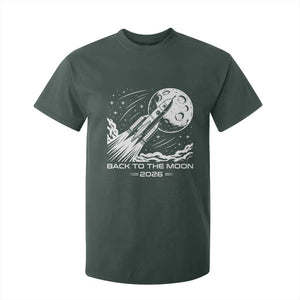 Back To The Moon T Shirt For Kid Space Exploration Moon Journey 2026 TS12 Dark Forest Green Print Your Wear