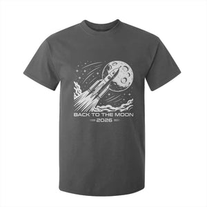 Back To The Moon T Shirt For Kid Space Exploration Moon Journey 2026 TS12 Dark Heather Print Your Wear