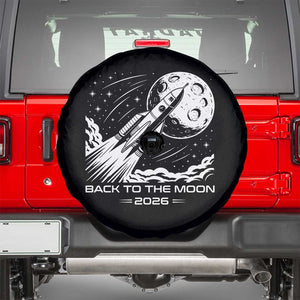 Back To The Moon Spare Tire Cover Space Exploration Moon Journey 2026 TS12 Black Print Your Wear