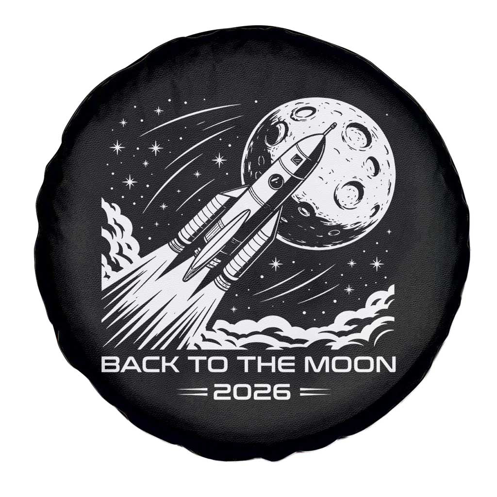 Back To The Moon Spare Tire Cover Space Exploration Moon Journey 2026 TS12 Print Your Wear