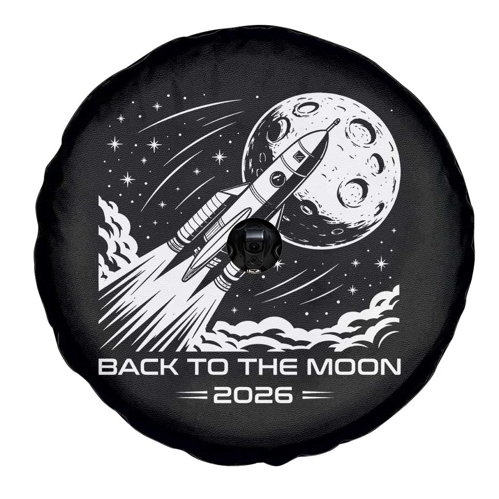 Back To The Moon Spare Tire Cover Space Exploration Moon Journey 2026 TS12 Print Your Wear