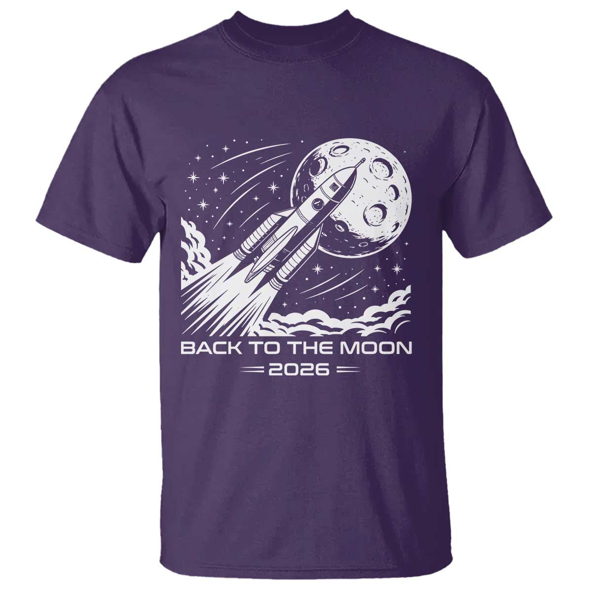 Back To The Moon T Shirt Space Exploration Moon Journey 2026 TS12 Purple Print Your Wear