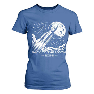 Back To The Moon T Shirt For Women Space Exploration Moon Journey 2026 TS12 Royal Blue Print Your Wear