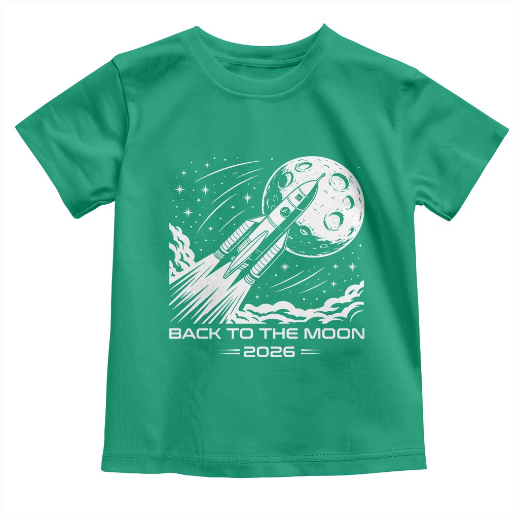 Back To The Moon Toddler T Shirt Space Exploration Moon Journey 2026 TS12 Irish Green Print Your Wear