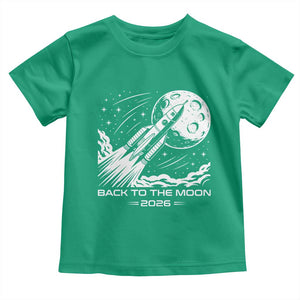 Back To The Moon Toddler T Shirt Space Exploration Moon Journey 2026 TS12 Irish Green Print Your Wear