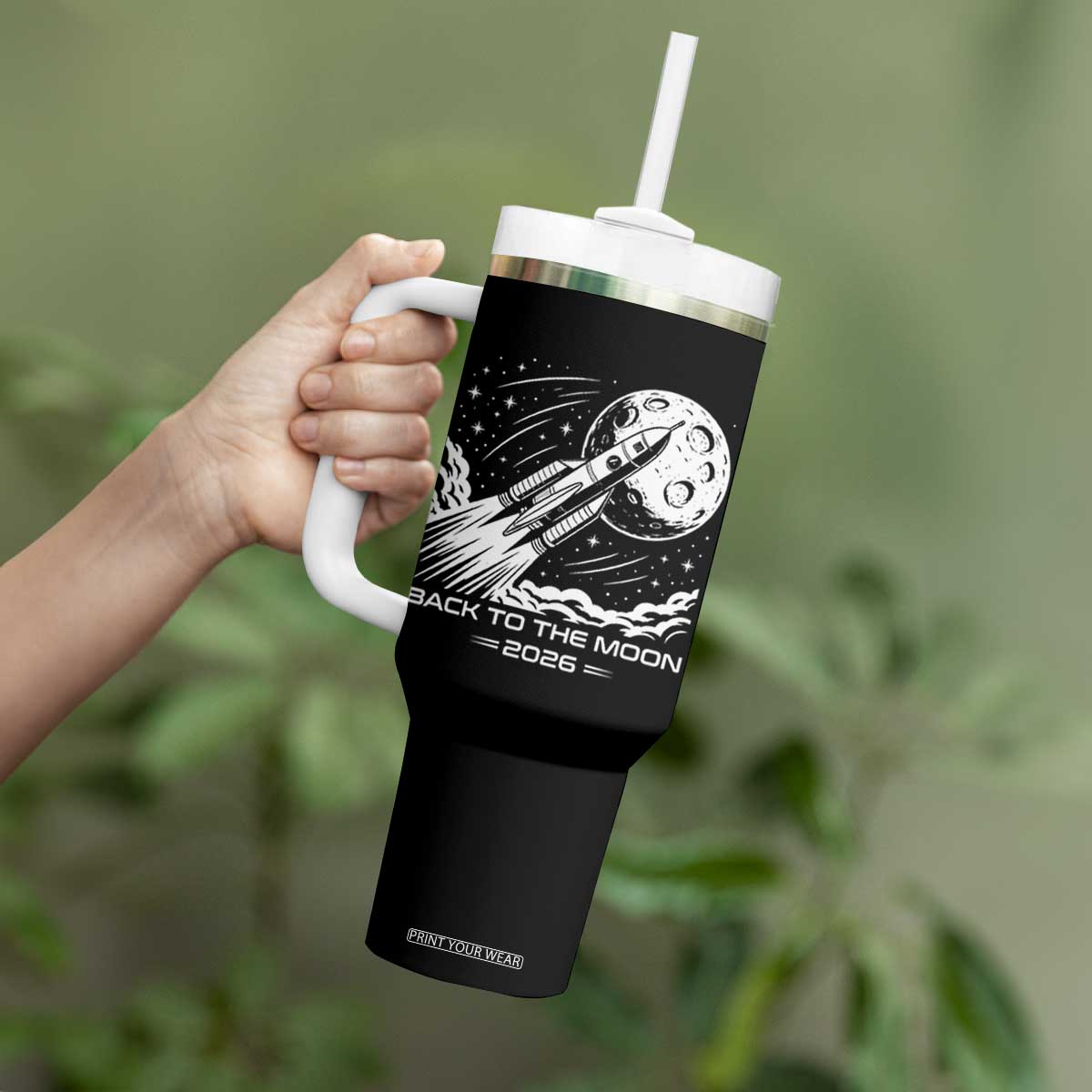 Back To The Moon Tumbler With Handle Space Exploration Moon Journey 2026 TS12 Print Your Wear