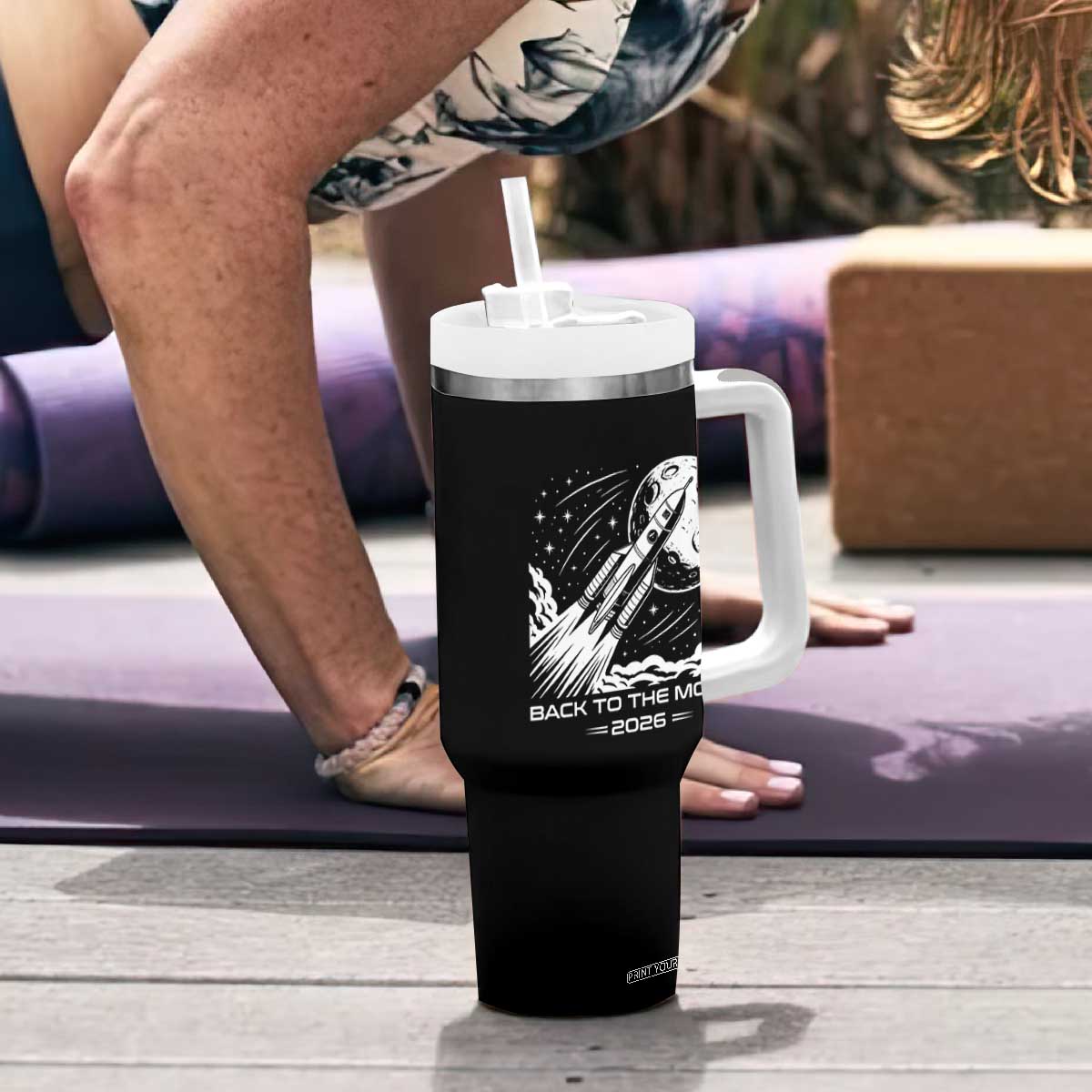 Back To The Moon Tumbler With Handle Space Exploration Moon Journey 2026 TS12 Print Your Wear