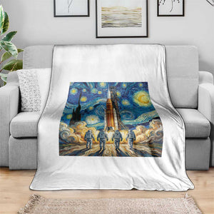 Lunar Mission Astronaut Starry Night Throw Blanket Space Lover Gift TS12 Print Your Wear