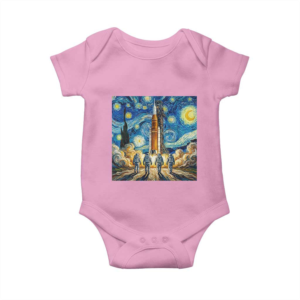 Lunar Mission Astronaut Starry Night Baby Onesie Space Lover Gift TS12 Light Pink Print Your Wear