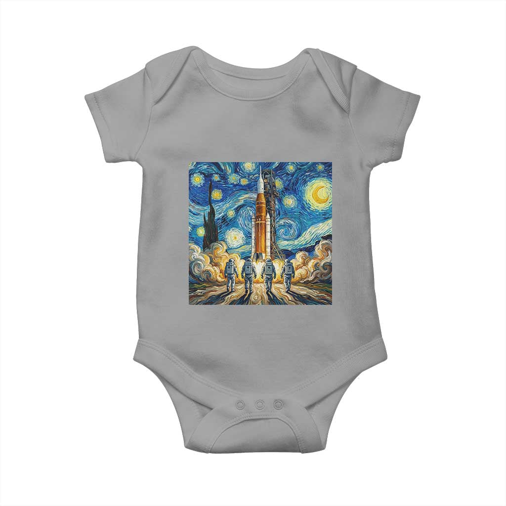 Lunar Mission Astronaut Starry Night Baby Onesie Space Lover Gift TS12 Sport Gray Print Your Wear