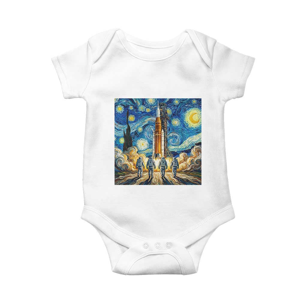 Lunar Mission Astronaut Starry Night Baby Onesie Space Lover Gift TS12 White Print Your Wear