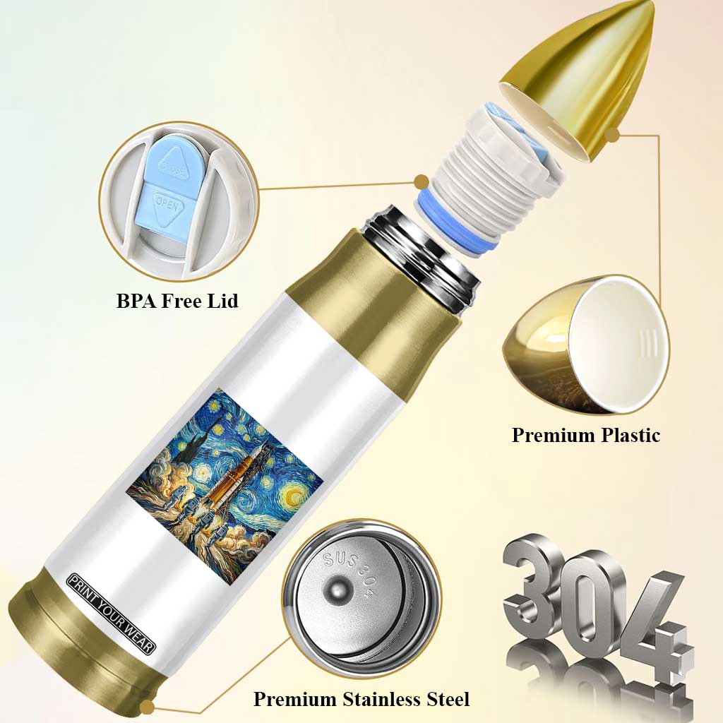 Lunar Mission Astronaut Starry Night Bullet Tumbler Space Lover Gift TS12 Print Your Wear
