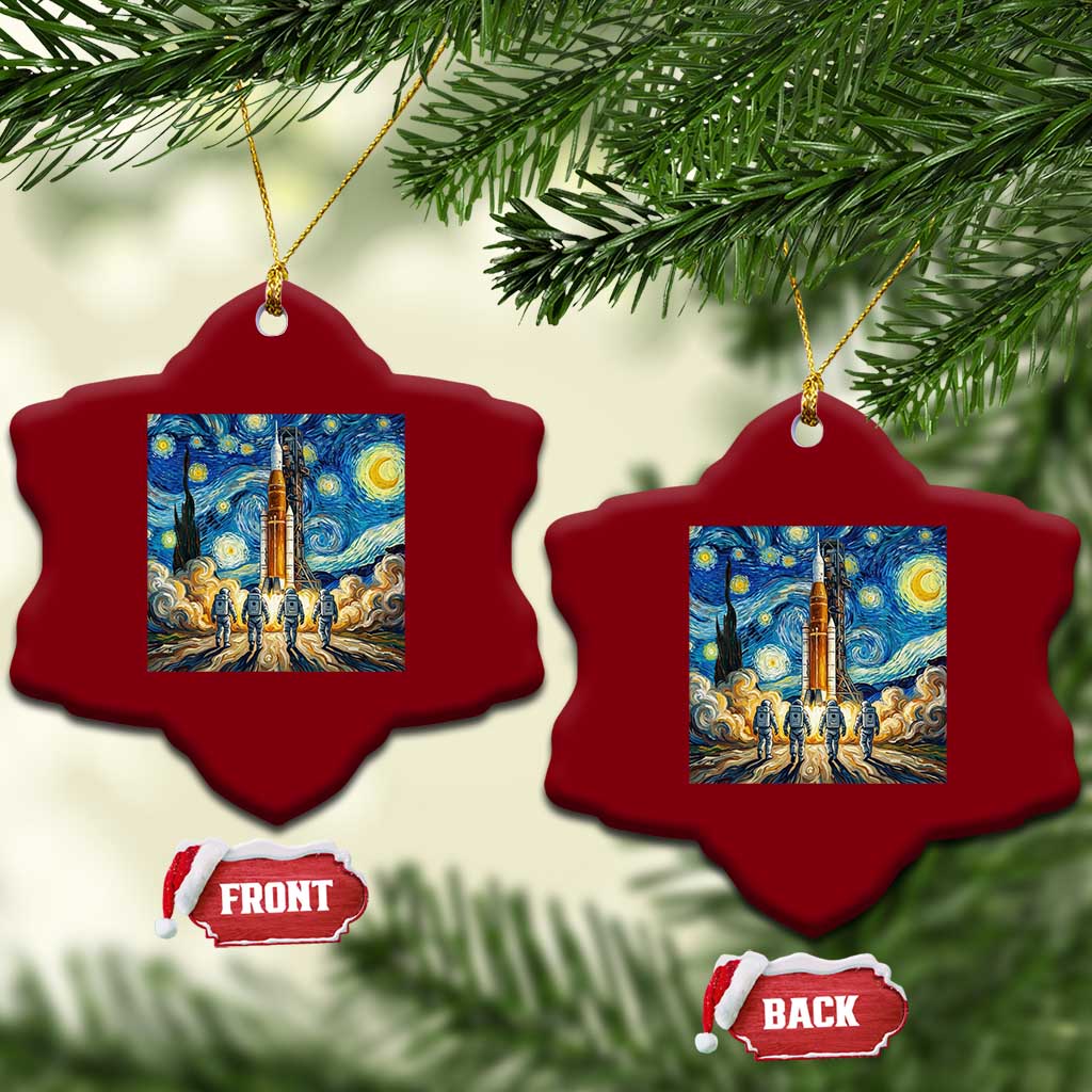 Lunar Mission Astronaut Starry Night Ceramic Ornament Space Lover Gift TS12 Print Your Wear