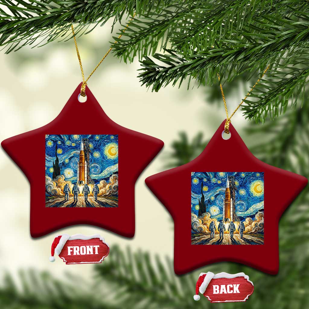 Lunar Mission Astronaut Starry Night Ceramic Ornament Space Lover Gift TS12 Print Your Wear