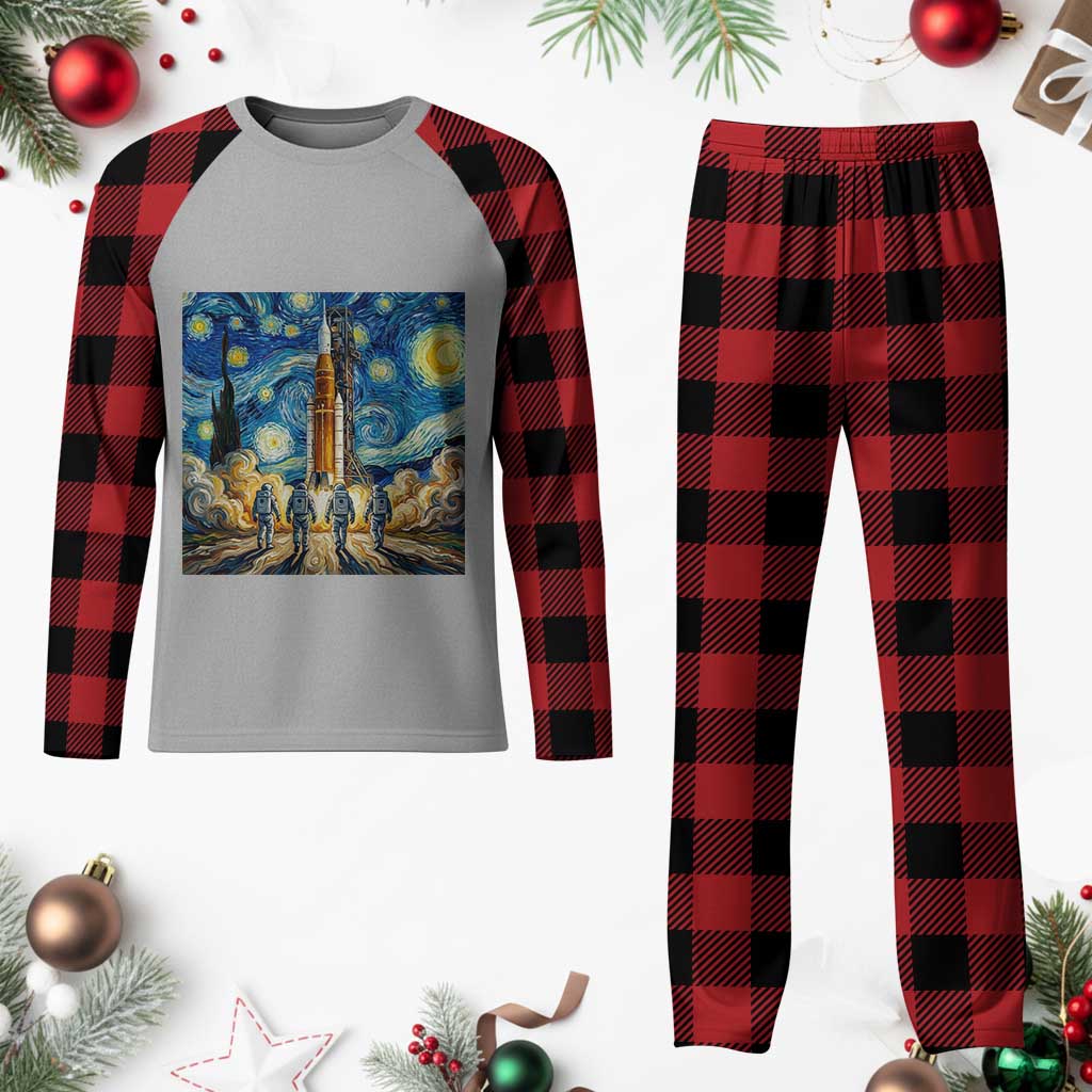 Lunar Mission Astronaut Starry Night Plaid Pajama Set Space Lover Gift TS12 Buffalo Plaid Print Your Wear