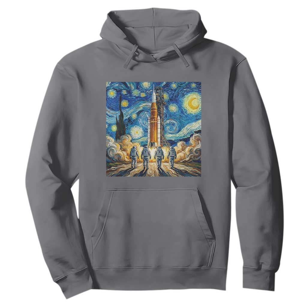 Lunar Mission Astronaut Starry Night Hoodie Space Lover Gift TS12 Charcoal Print Your Wear