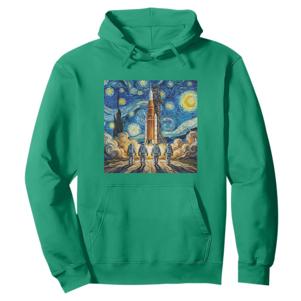 Lunar Mission Astronaut Starry Night Hoodie Space Lover Gift TS12 Irish Green Print Your Wear