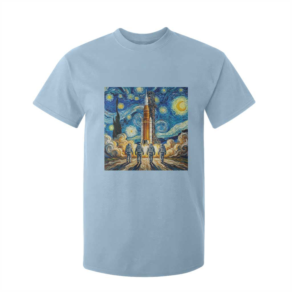 Lunar Mission Astronaut Starry Night T Shirt For Kid Space Lover Gift TS12 Light Blue Print Your Wear