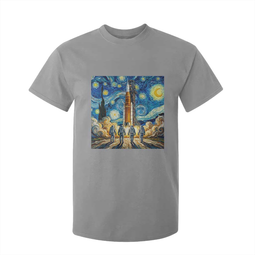 Lunar Mission Astronaut Starry Night T Shirt For Kid Space Lover Gift TS12 Sport Gray Print Your Wear