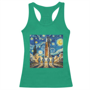 Lunar Mission Astronaut Starry Night Racerback Tank Top Space Lover Gift TS12 Irish Green Print Your Wear