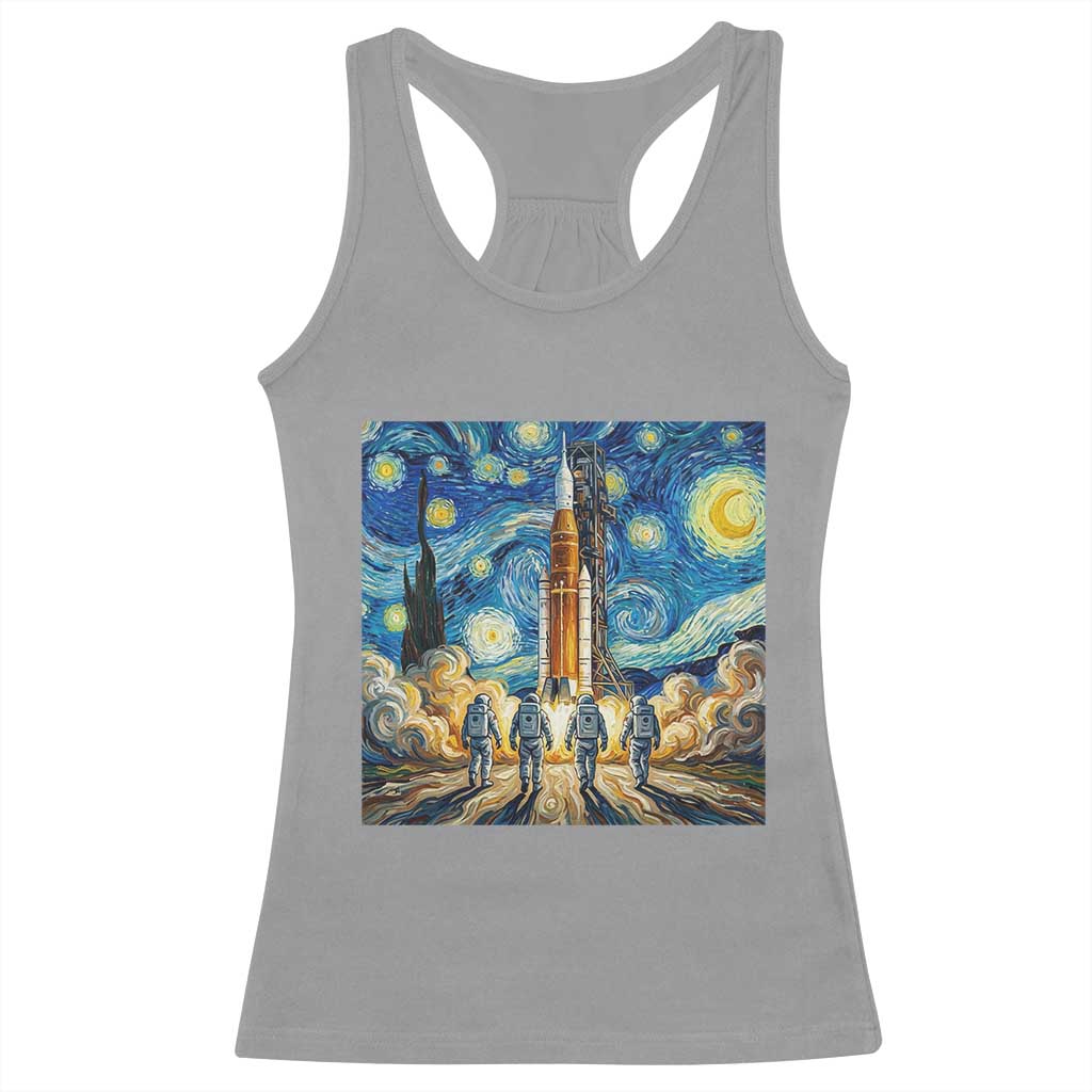 Lunar Mission Astronaut Starry Night Racerback Tank Top Space Lover Gift TS12 Sport Gray Print Your Wear