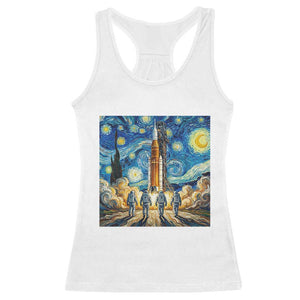 Lunar Mission Astronaut Starry Night Racerback Tank Top Space Lover Gift TS12 White Print Your Wear