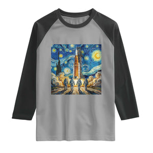 Lunar Mission Astronaut Starry Night Raglan Shirt Space Lover Gift TS12 Sport Gray Black Print Your Wear