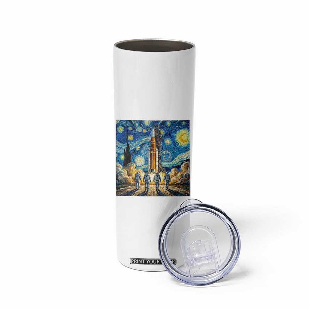 Lunar Mission Astronaut Starry Night Skinny Tumbler Space Lover Gift TS12 Print Your Wear