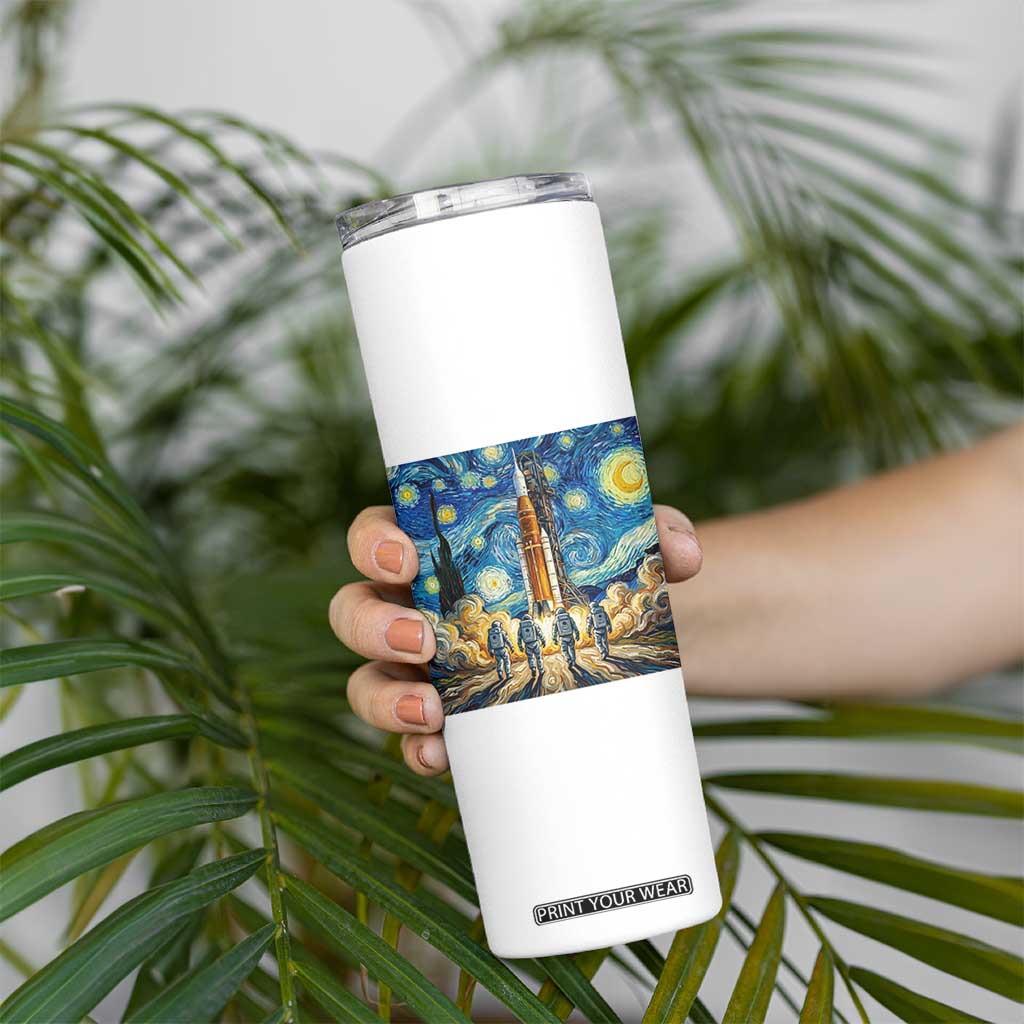 Lunar Mission Astronaut Starry Night Skinny Tumbler Space Lover Gift TS12 Print Your Wear