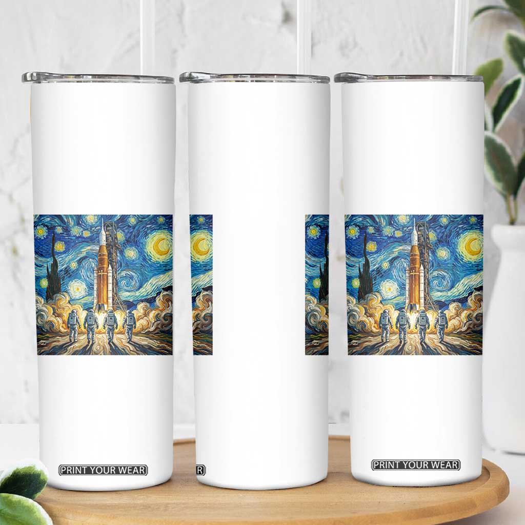 Lunar Mission Astronaut Starry Night Skinny Tumbler Space Lover Gift TS12 Print Your Wear