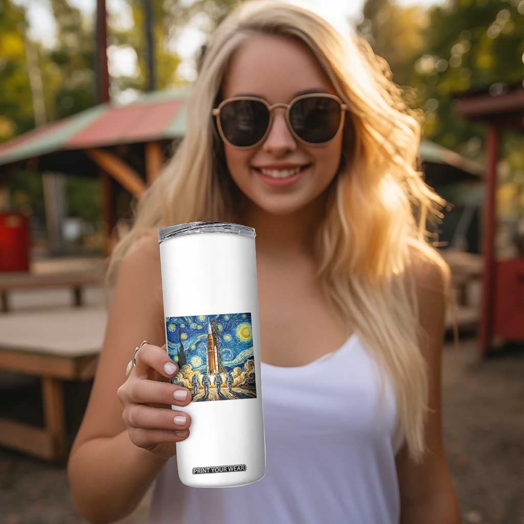 Lunar Mission Astronaut Starry Night Skinny Tumbler Space Lover Gift TS12 Print Your Wear