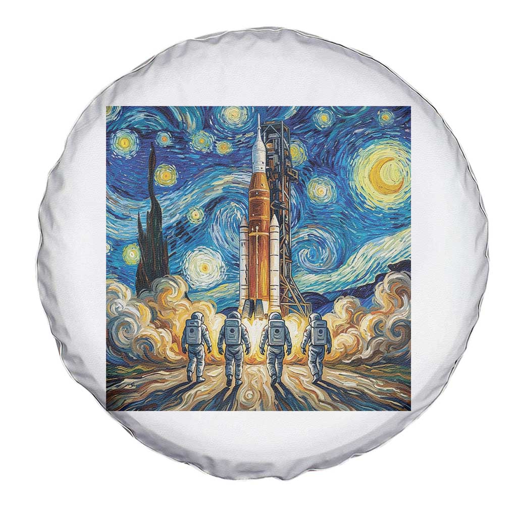Lunar Mission Astronaut Starry Night Spare Tire Cover Space Lover Gift TS12 Print Your Wear