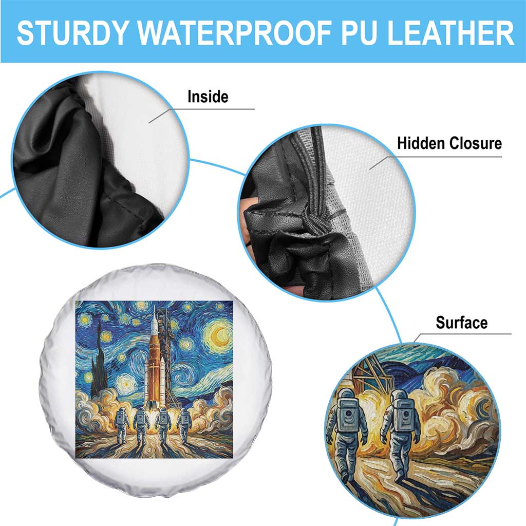 Lunar Mission Astronaut Starry Night Spare Tire Cover Space Lover Gift TS12 Print Your Wear