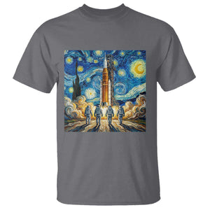 Lunar Mission Astronaut Starry Night T Shirt Space Lover Gift TS12 Charcoal Print Your Wear
