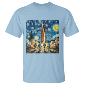 Lunar Mission Astronaut Starry Night T Shirt Space Lover Gift TS12 Light Blue Print Your Wear