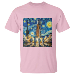 Lunar Mission Astronaut Starry Night T Shirt Space Lover Gift TS12 Light Pink Print Your Wear