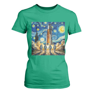 Lunar Mission Astronaut Starry Night T Shirt For Women Space Lover Gift TS12 Irish Green Print Your Wear