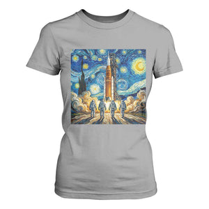Lunar Mission Astronaut Starry Night T Shirt For Women Space Lover Gift TS12 Sport Gray Print Your Wear