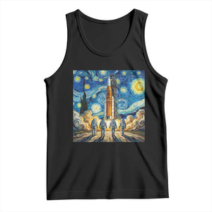Lunar Mission Astronaut Starry Night Tank Top Space Lover Gift TS12 Black Print Your Wear