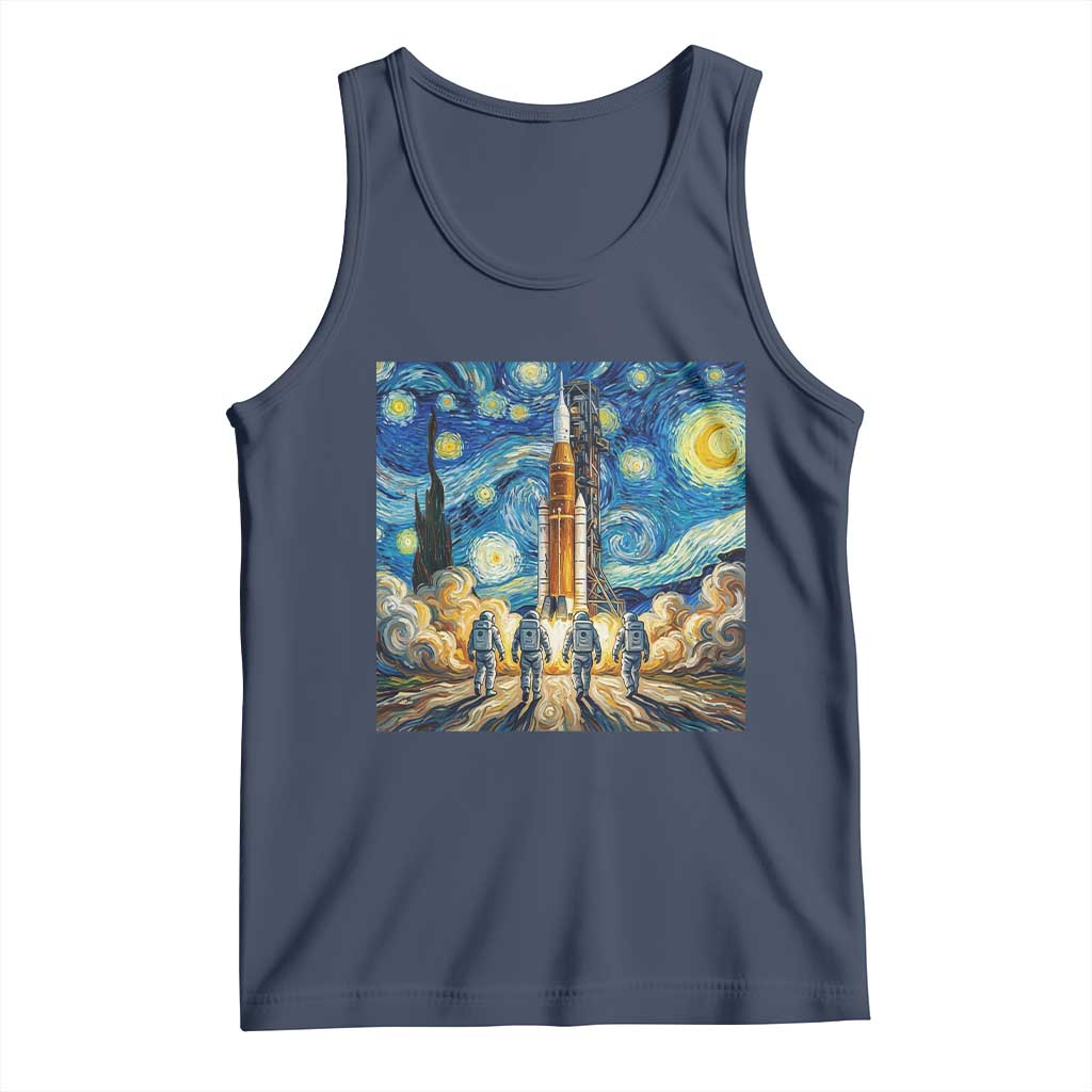 Lunar Mission Astronaut Starry Night Tank Top Space Lover Gift TS12 Navy Print Your Wear