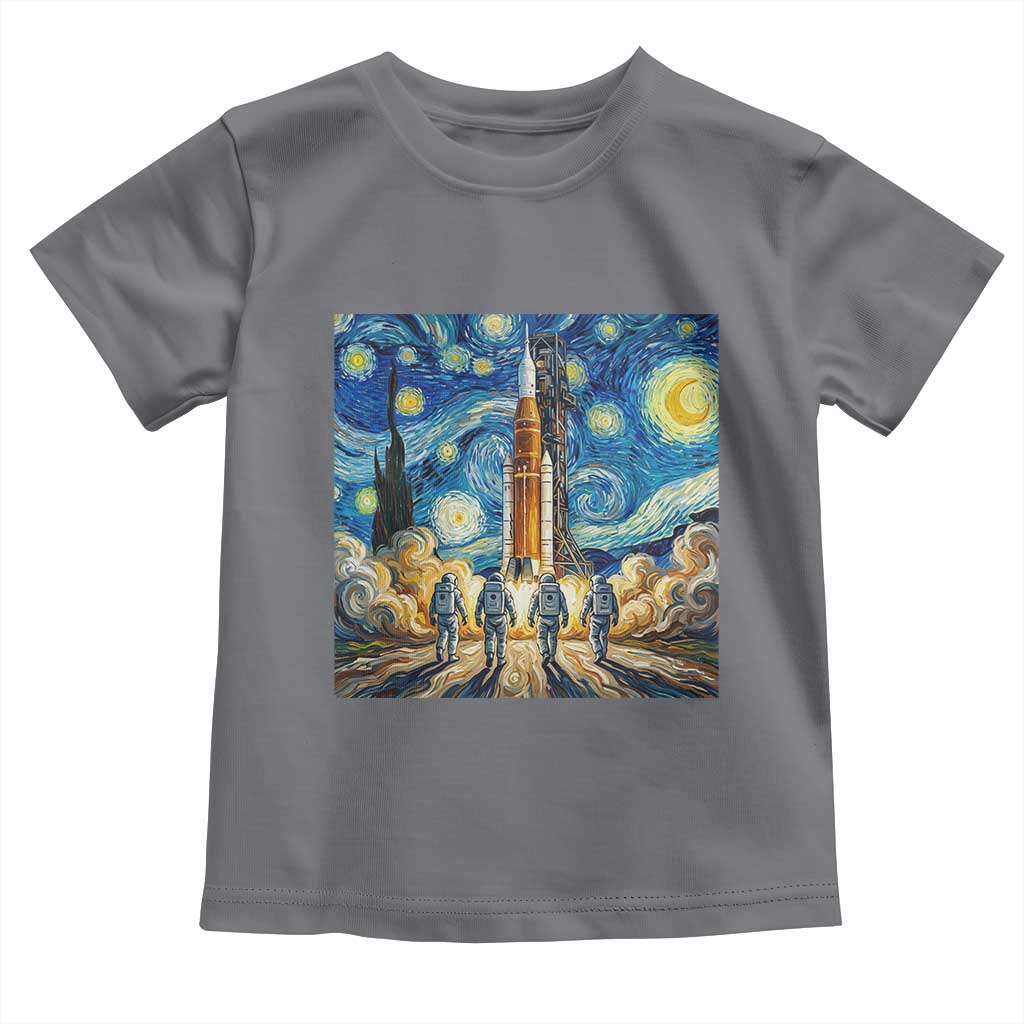 Lunar Mission Astronaut Starry Night Toddler T Shirt Space Lover Gift TS12 Charcoal Print Your Wear