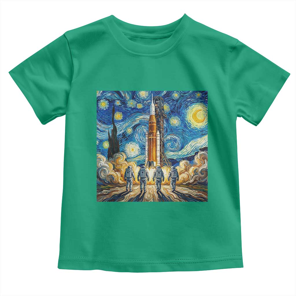 Lunar Mission Astronaut Starry Night Toddler T Shirt Space Lover Gift TS12 Irish Green Print Your Wear