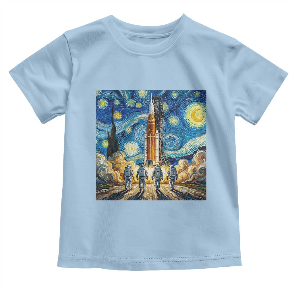 Lunar Mission Astronaut Starry Night Toddler T Shirt Space Lover Gift TS12 Light Blue Print Your Wear