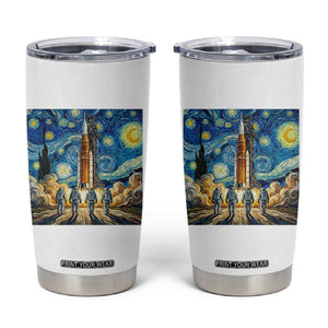 Lunar Mission Astronaut Starry Night Tumbler Cup Space Lover Gift TS12 White Print Your Wear