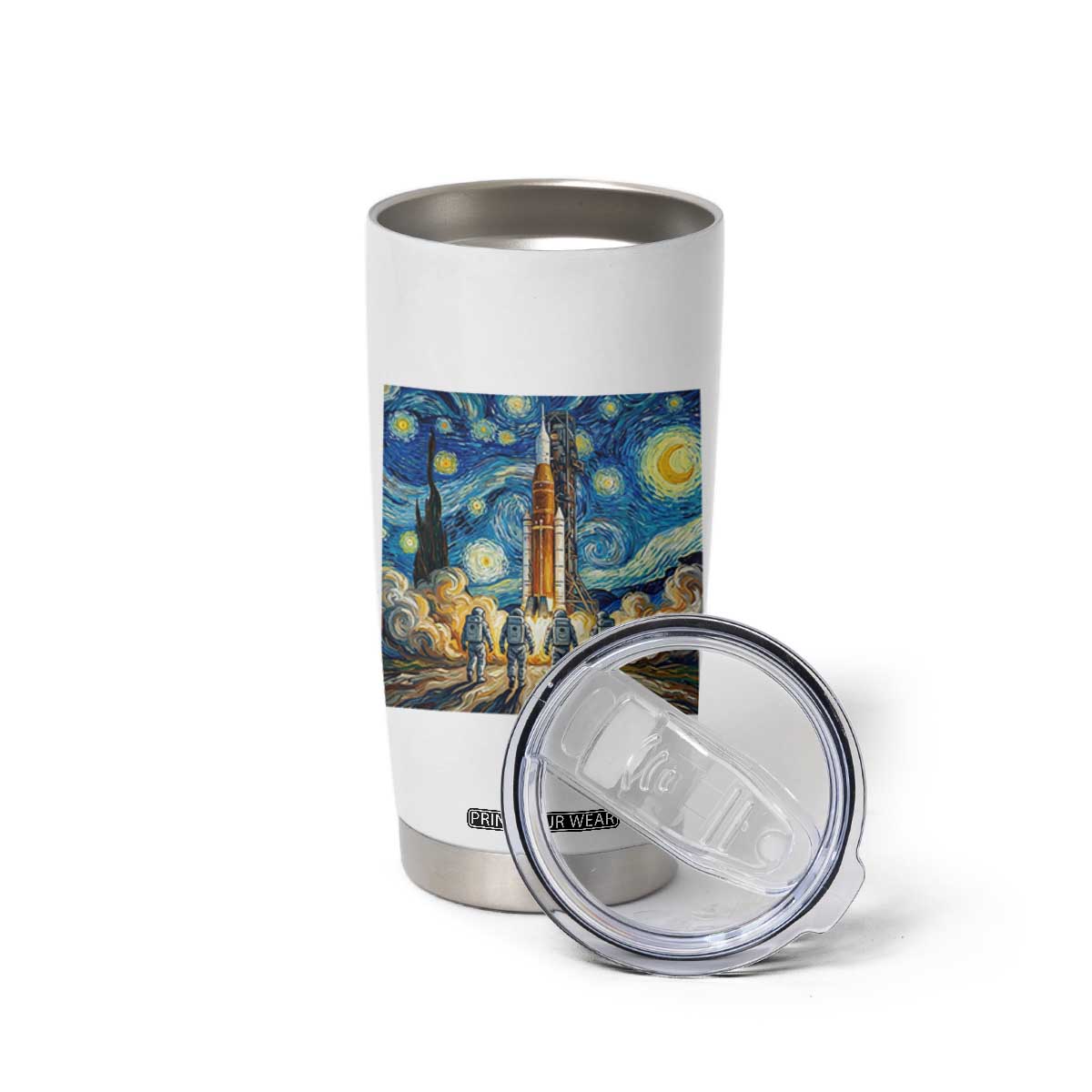 Lunar Mission Astronaut Starry Night Tumbler Cup Space Lover Gift TS12 Print Your Wear