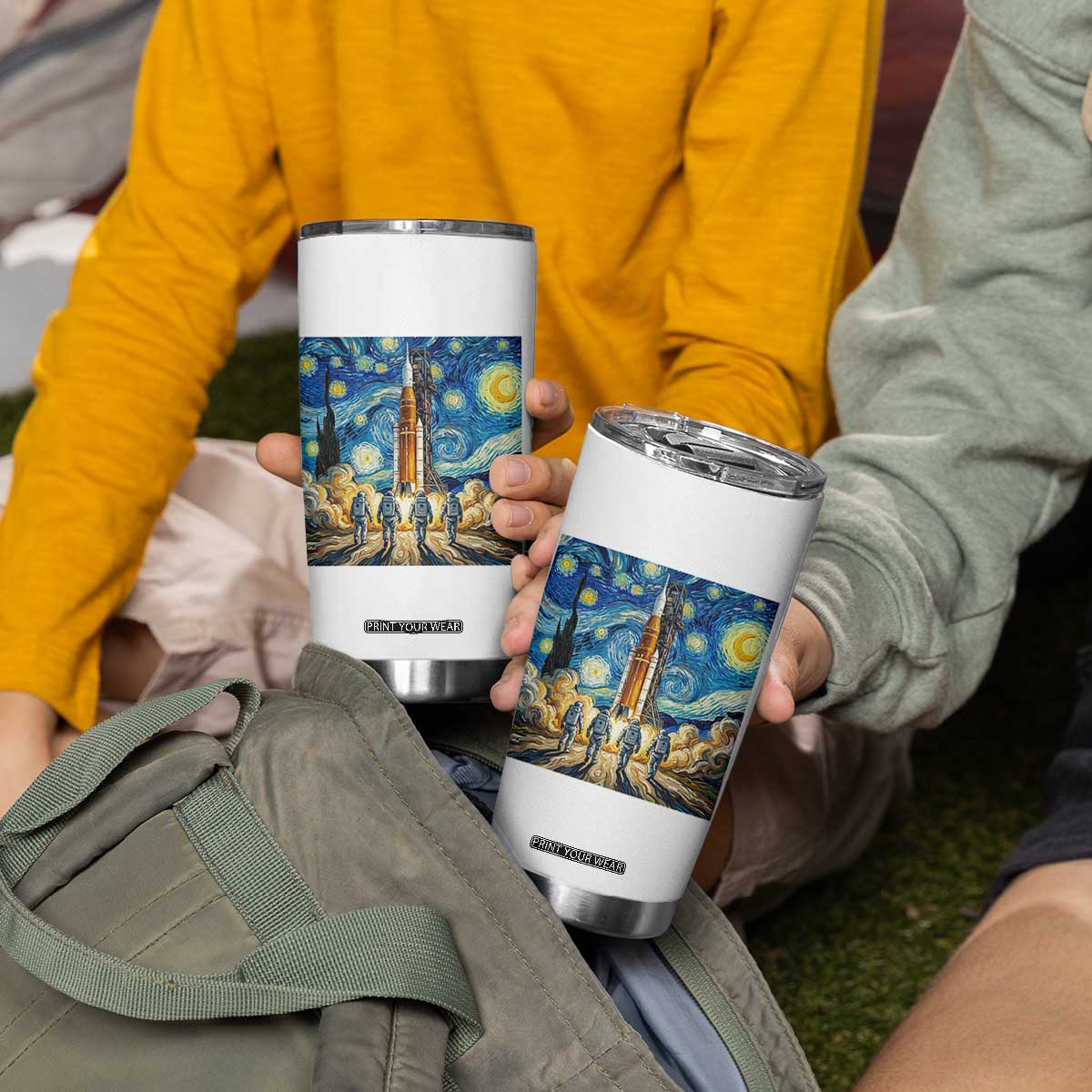 Lunar Mission Astronaut Starry Night Tumbler Cup Space Lover Gift TS12 Print Your Wear