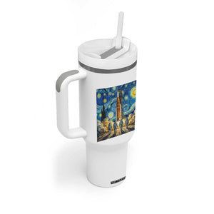 Lunar Mission Astronaut Starry Night Tumbler With Handle Space Lover Gift TS12 Print Your Wear