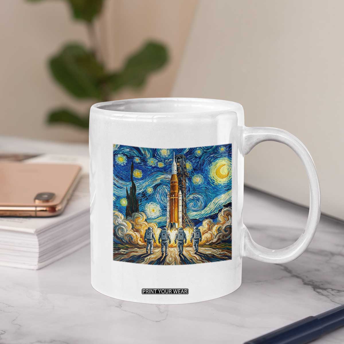 Lunar Mission Astronaut Starry Night Coffee Mug Space Lover Gift TS12 Print Your Wear